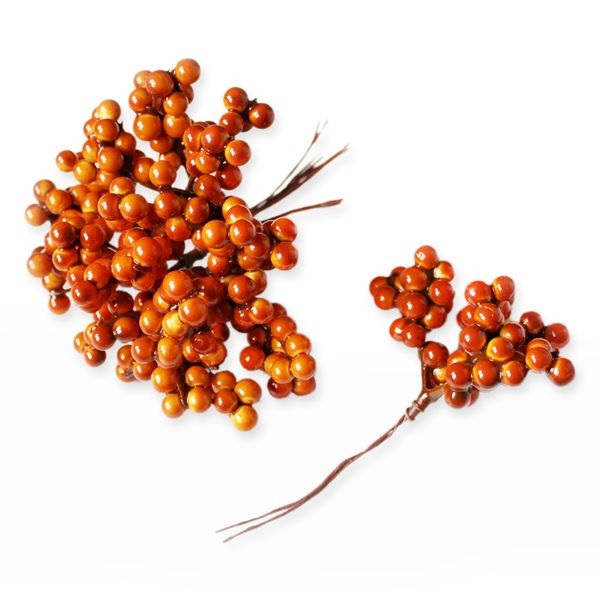 Bobule přízdoba 6ks 11cm oranž